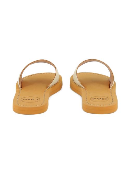 Ciabatte bambina Chloé Woody bianche con fascia logo Chloe' Kids | C20881117